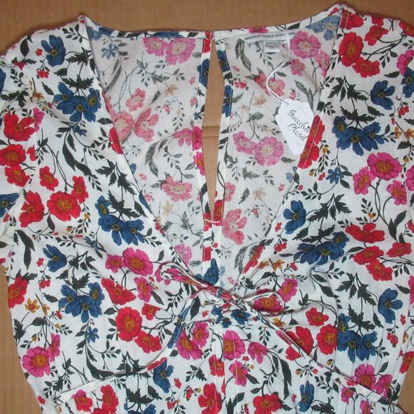 American Eagle Floral V-Neck Romper | Size Small - Picture 4 of 14